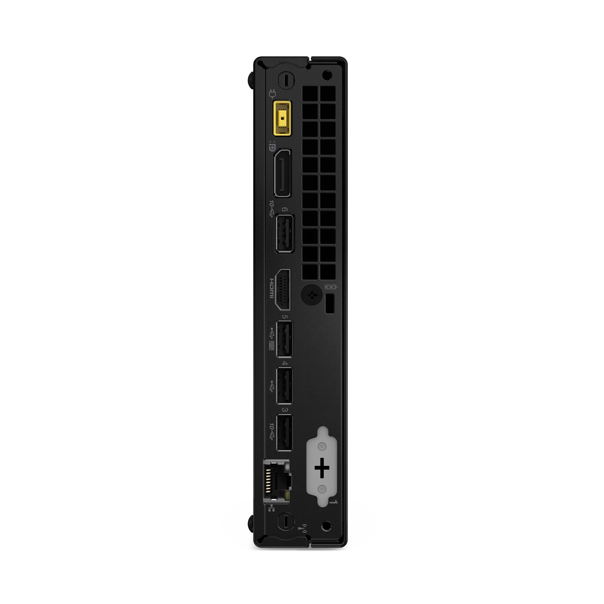 Vista posteriore del Lenovo ThinkCentre Neo 50q Gen 4 Tiny con porte di connettività avanzate. Mini PC potente e versatile per ogni esigenza. Vista posteriore del Lenovo ThinkCentre Neo 50q Gen 4 Tiny con porte di connettività avanzate. Mini PC potente e versatile per ogni esigenza.